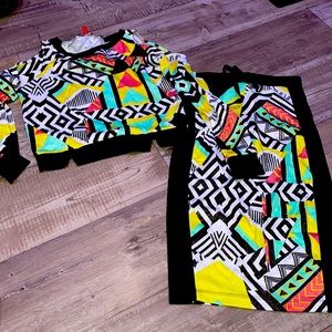 Bogo crop top skirt set